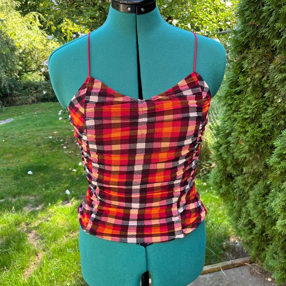 Crave Fame Plaid Spaghetti Strap Top